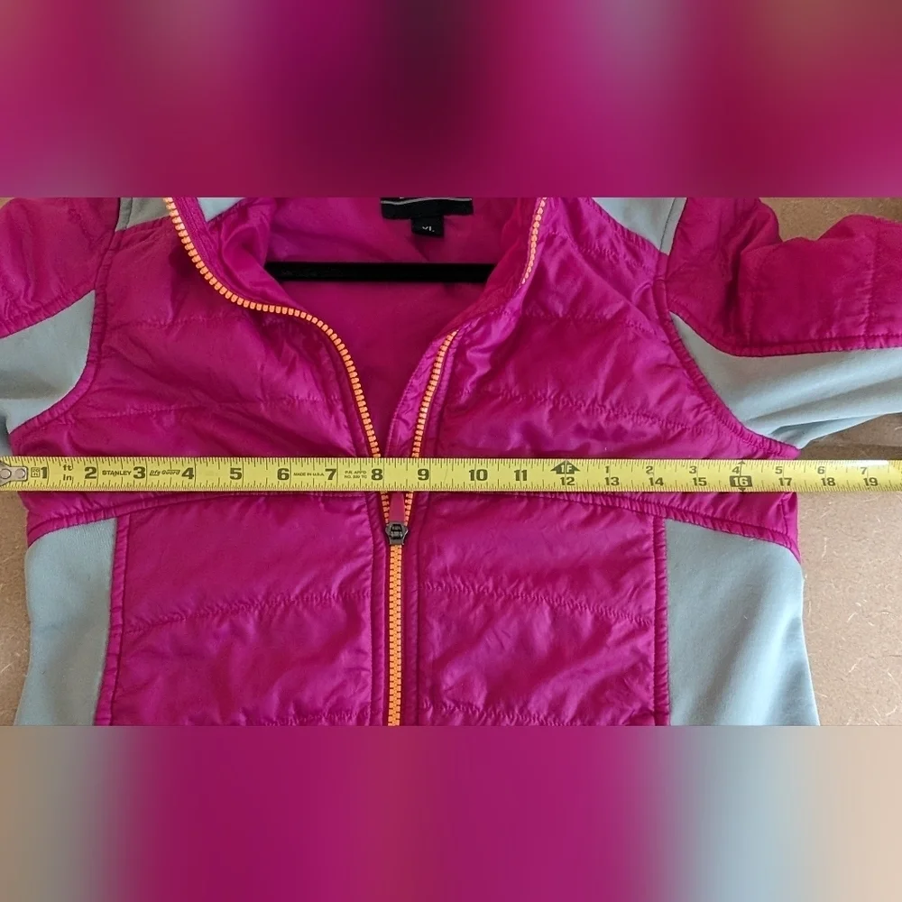 Lands End Pink & Gray Colorblock lightweight jacket or base layer Size XL (16)